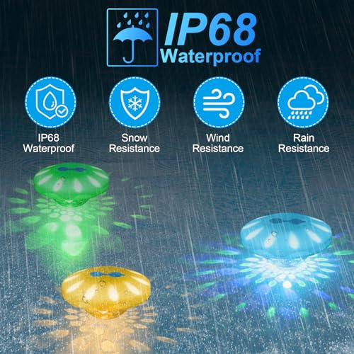 TEPENAR Rechargeable Floating Pool Lights: Remote Control Swimming Pool Lights Float with RGB Color Changing LED Pool Lights IP68 Waterproof Hut Tub Lights for Pool Pond Garden Party 1 Pack