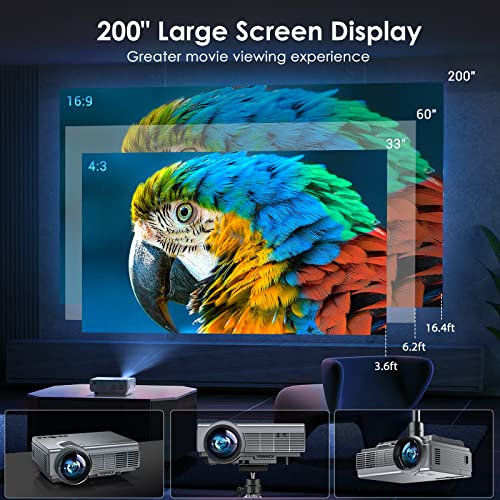 YOWHICK Projector with 5G WiFi Bluetooth, Native 1080P Outdoor Movie Projector 4K Support, 10000L Movie Video Projector, for HDMI, VGA, USB, Laptop, iOS & Android Phone