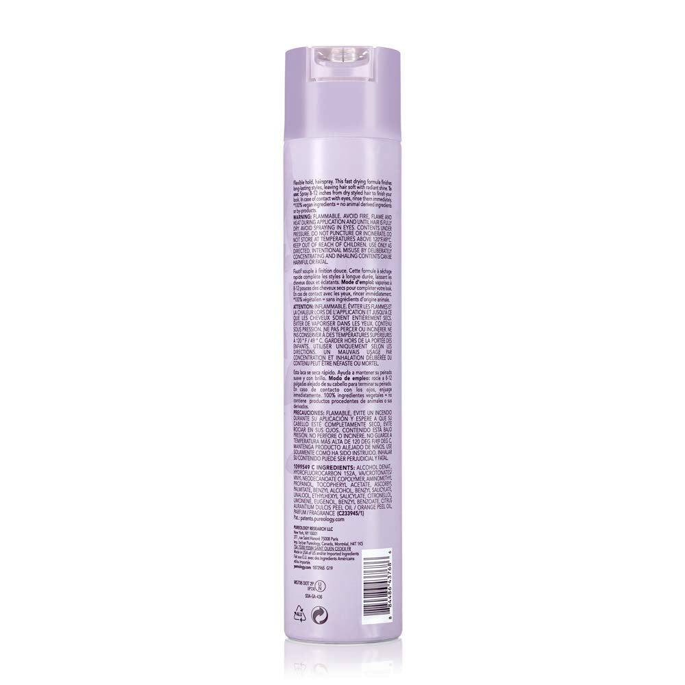 Pureology Style + Protect Soft Finish Hairspray | For Color-Treated Hair | Flexible Hold, Non-Drying Hairspray | Silicone Free | Vegan | Updated Packaging | 11 Oz.|