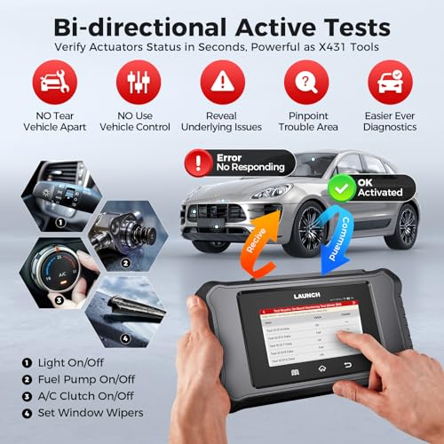 LAUNCH X431 Creader Elite 2.0 FGC OBD2 Scanner, Bi-Directional Scan Tool for Ford/GM/Chrysler Series, ECU Coding, Lifetime FR-EE Update, All System Diagnostic, 100+ Services, Full OBD2 Code Reader