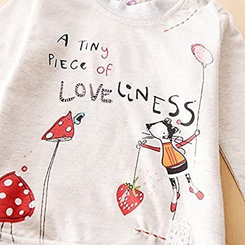 LUKYCILD Toddler Girl Clothes Baby Girl Long Sleeve Top + Jeans Pants with Pockets 2 Piece Outfit Cartoon Clothing Set