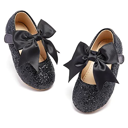 Kiderence Little Toddler Girls Dress Shoes Ballerina Ballet Flats Kids Light Blue Mary Janes Size 11
