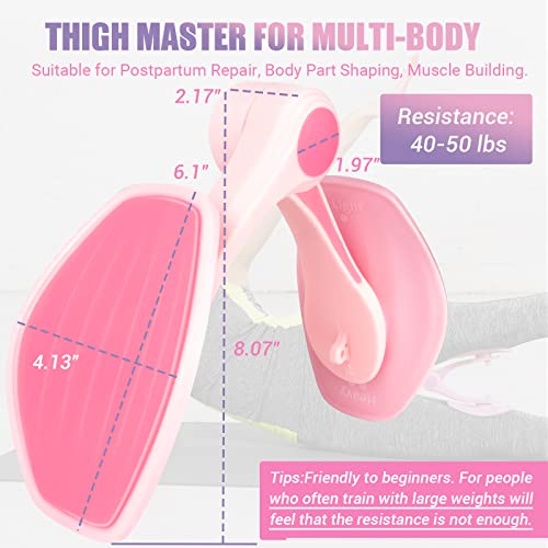Thigh Master Thigh Exerciser for Women, Enhanced Resistance Hip and Pelvis Trainer, Inner Thigh Exercise Equipment Kegel Exercise Products for Women Home Gym(Rose)