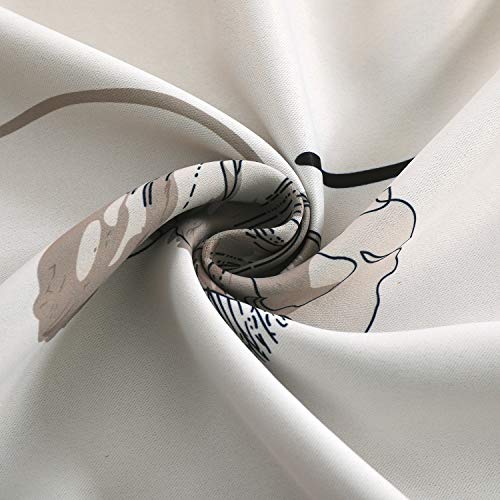 Taisier Home Floral Print Thermal Insulated Bedroom Heat Absorbing Room Darkening Energy Efficient Savings Living Room Window Curtain Grommet Panels, Set of 2, 52 W x 63 L, Black/Grey/Brown