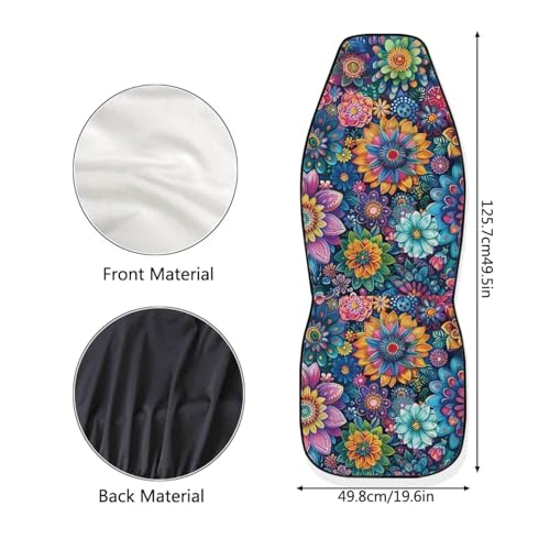 ELEQIN Boho Hummingbird Car Seat Cover Front Seat Protector Automotive Vehicle Seat Cover for Car Interior, Universal Fit Car SUV Van Truck