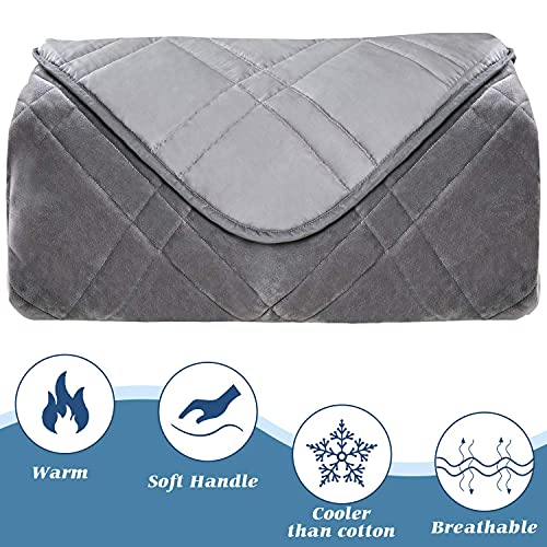 Double-Sided Weighted Blanket King Size 30lbs(88''x104'', All Season Use), Warm Short Plush and Cool Tencel Reversible Weighted Blanket, California King Size for Adults & Couple - Carry Bag Included