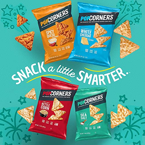 PopCorners Popped Corn Snacks White Cheddar, 12 Oz