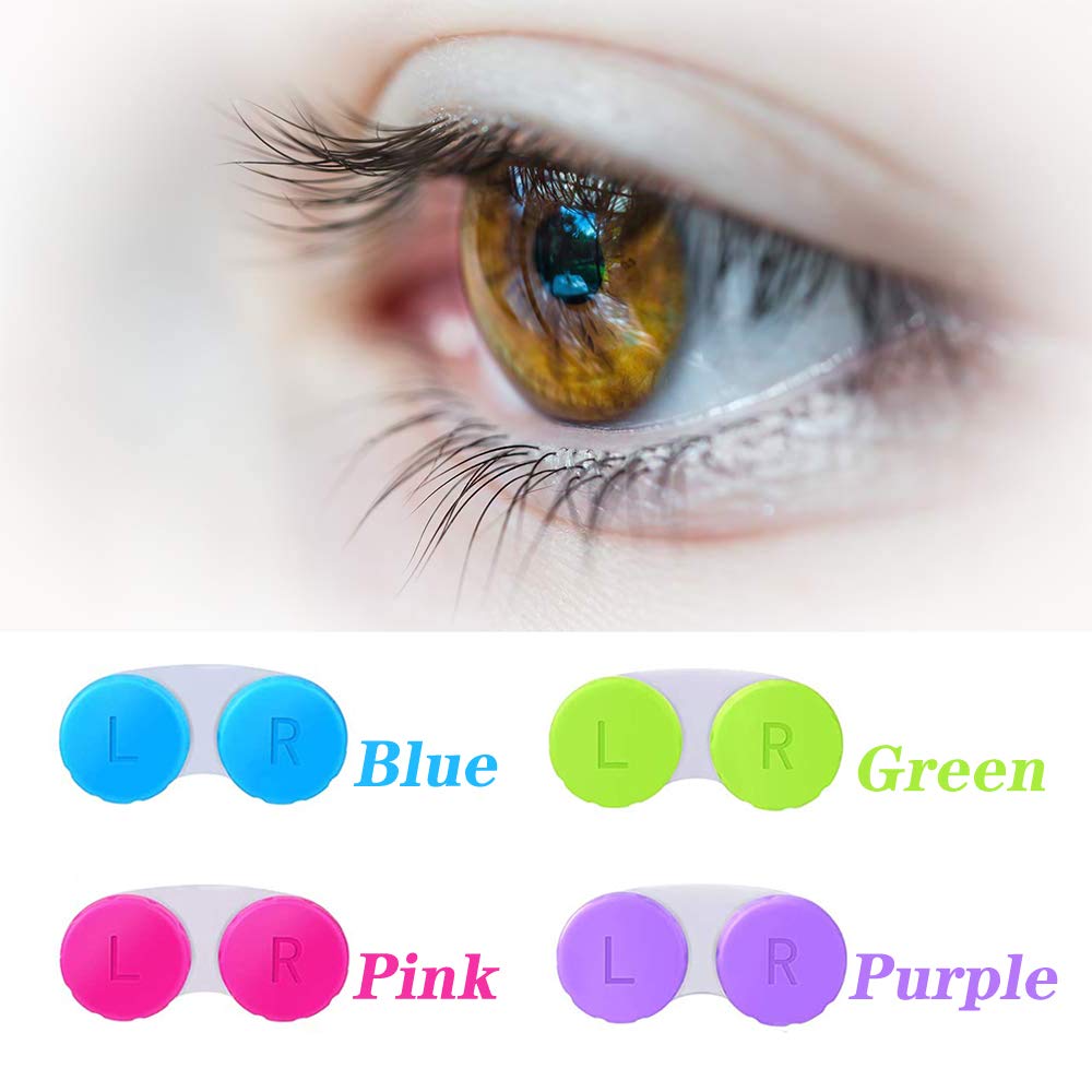 KISEER 12 Pack Colorful Contact Lens Case Box Holder Container Soak Storage Kit