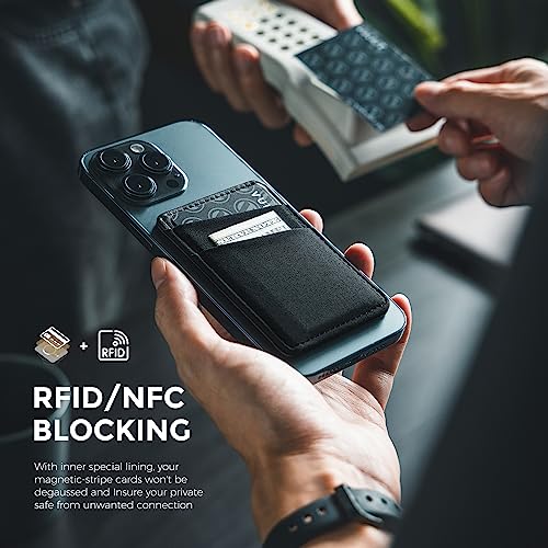 VULKIT Magnetic Phone Wallet for MagSafe- RFID Blocking - Card Holder Wallet for iPhone 16/15/14/13/12 Series & Phone Case with MagSafe Black