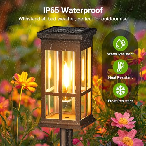 KOOPER Solar Pathway Lights Outdoor, 8 Pack Modern Solar Garden Lights Outdoor Waterproof, Bright Solar Outdoor Landscape Path Lights, Auto On/Off Outdoor Solar Lights for Yard Driveway Lawn Walkway