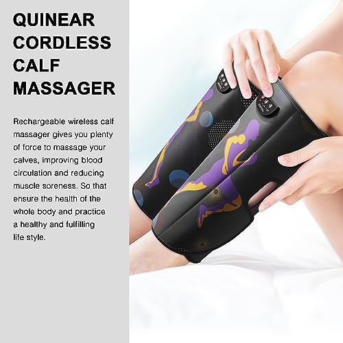 QUINEAR Cordless Leg Massager Air Compression for Circulation and Pain Relief, Rechargeable Air Leg Compression Massager, Calf Massager Gift for Athletic Recovery