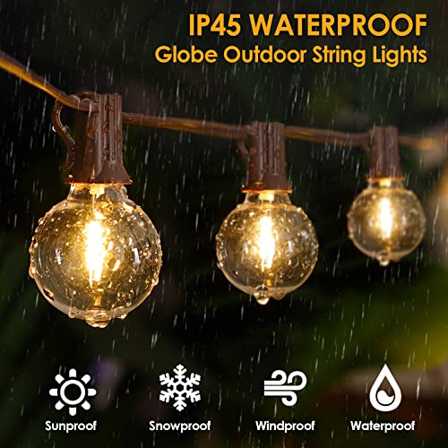Mlambert 100Ft LED Outdoor String Lights, Dimmable Patio Lights, Waterproof Shatterproof 50+3 G40 Globe Bulb Lights for Backyard Bistro-Black 1 Pack