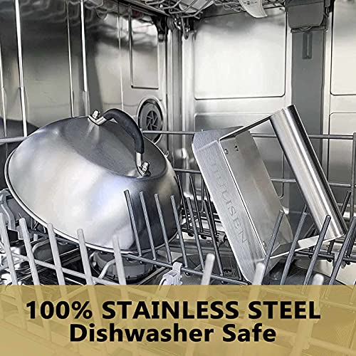 HULISEN Cheese Melting Dome & Smashed Burger Press, 5.5" Square Grill Press with 9" Basting Cover, Stainless Steel Burger Smasher, Griddle Accessories Kit for Flat Top Grill Cooking Indoor/Outdoor