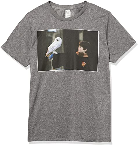 Harry Potter Kid's Harry and Hedwig T-Shirt, Charcoal Heather, Small