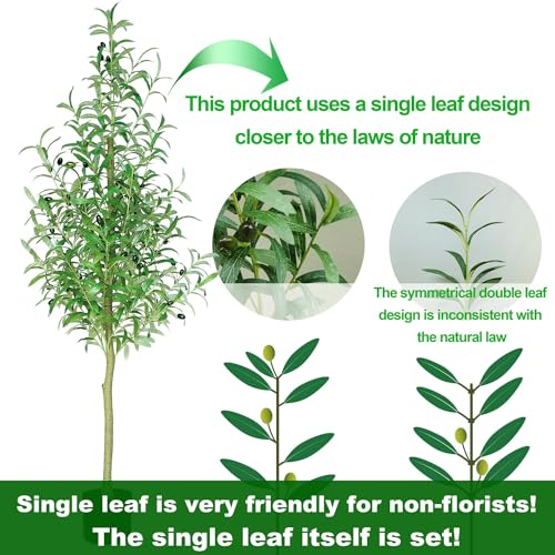 Zsenent Faux Olive Tree Fake Olive Tree Olive Trees Artificial Indoor 7 Feet (84 inches) Realistic Potted Silk Indoor Large Fruit for Home Offices, Living Rooms, Bedrooms, Stairs and Foyer Decor