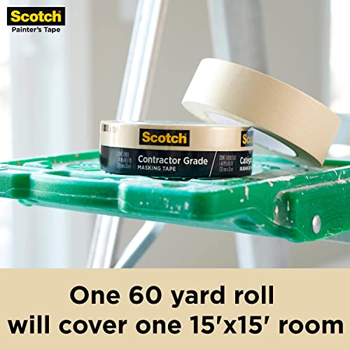 Scotch Painter's Tape Contractor Grade Masking Tape, 6 Rolls, 1.88 in x 60.1 yd, Holds to Surfaces For Up to 3 days, Removes Easily Without Leaving Sticky Residue, Interior & Exterior Use (2020-48TP6)