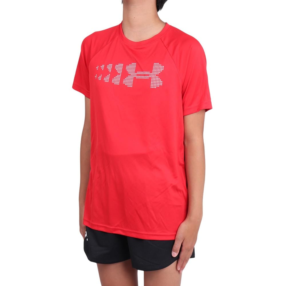 Under Armour Boys' Tech Stadium Lights Short Sleeve T Shirt, (600) Red / / White, Large