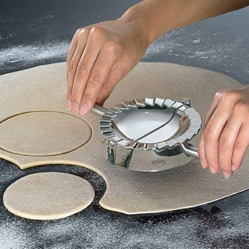 Küchenprofi Ravioli, Pierogi, and Dumpling Maker, 18/8 Stainless Steel Pasta and Pastry Press, Perfect for Molding and Sealing Fresh Stuffed Pasta and Pastry Dough, 3.25 Inches