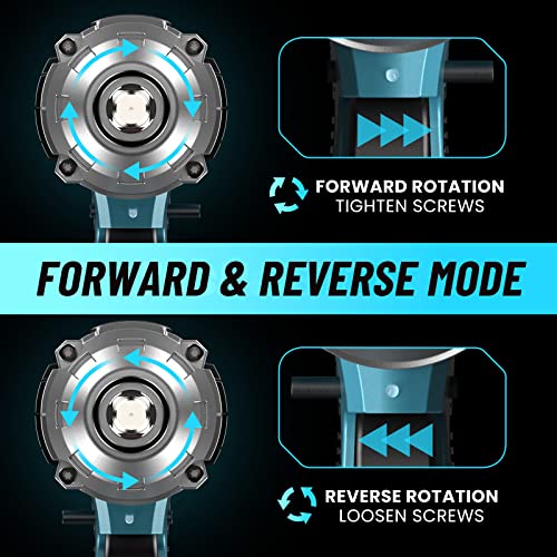 Seesii Cordless Impact Wrench, Brushless Impact Wrench 1/2 inch Max Torque 479 Ft-lbs(650Nm), 3300RPM w/ 2x 4.0 Battery, 6 Sockets,9 Drill,6 Screws, High Torque Power Impact Wrench for Car Home, WH700