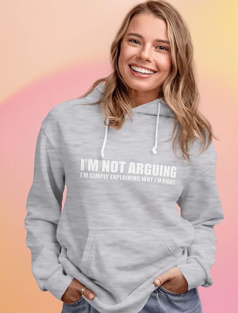 Tstars I'm Not Arguing with Sayings Teen Girls Women's Novelty Sarcastic Hoodie X-Large Gray