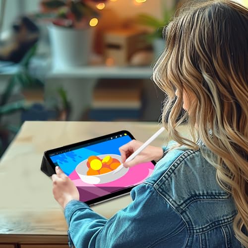 ProCase for iPad Pro 13 Inch Case 2024 (M4/7th Gen), iPad M4 13 Case Smart Folio iPad Pro 13 Case, Slim Stand Translucent Hard Shell Back 13-inch 2024 iPad Pro Case, Auto Sleep/Wake -Black