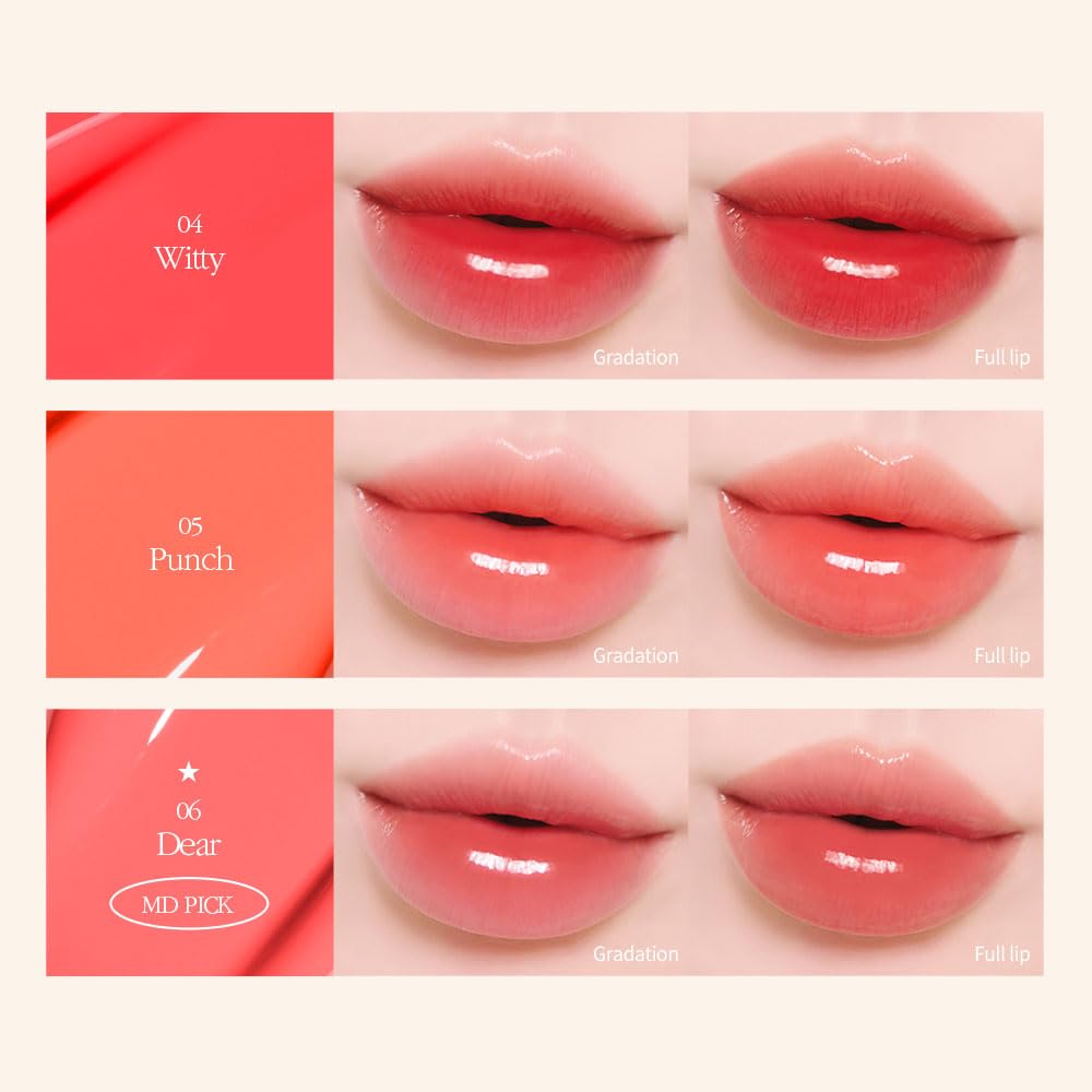 COSNORI Flow Wave Lip Tint - Vegan Glassy Lip Gloss, Lightweight & Long-lasting, Plant-derived Oil Moisturizer, K-Beauty (12 PINK LILY)