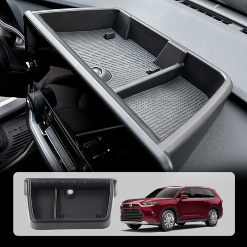 HOUCLEMIC for 2024 Grand Highlander Accessories Center Console Screen Dashboard Organizer, Center Console with Anti-Slip Black Pad Storage Organizer Tray for Grand Highlander Accessories