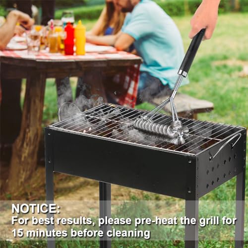 GRILLART Grill Brush Bristle Free & Wire Combined BBQ Brush - Safe & Efficient Grill Cleaning Brush- 18" Grill Cleaner Brush for Gas/Porcelain/Charbroil Grates - BBQ Accessories Gifts for Men