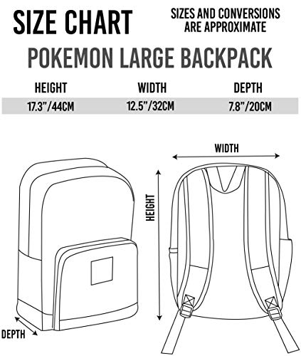 Vanilla Underground Pokemon Gamer School Backpack | Adjustable Straps | Unisex Design | Dynamic Pokémon-Themed | Multiple Pockets