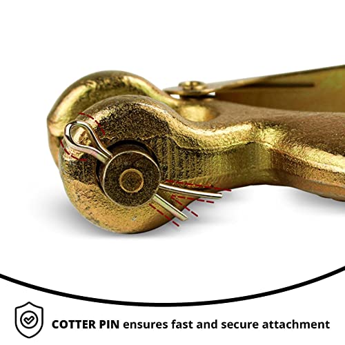DC Cargo G70 Clevis Slip Hook with Safety Latch (Pack of 10) – 3/8 Inch Grade 70 Clevis Hooks – Heavy Duty for Trailer Truck Transport - 6,600 Lbs