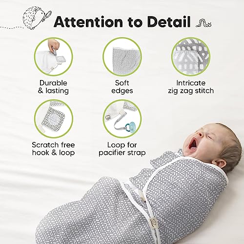 KeaBabies 3-Pack Organic Baby Swaddle Sleep Sacks - Newborn Swaddle Sack, Ergonomic Baby Swaddles 0-3 Months, Swaddles for Newborns,Baby Sleep Sack, Baby Swaddle Blanket Wrap,Baby Essentials(Nordic)