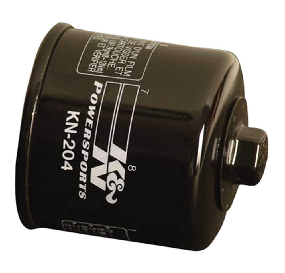 K&N Motorcycle Oil Filter: High Performance Black Oil Filter with 17mm nut designed to be used with synthetic or conventional oils fits Honda, Kawasaki, Triumph, Yamaha Motorcycles KN-204