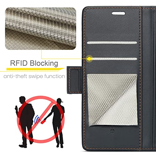 HAII Flip Wallet Case for Samsung Galaxy S24 Plus, with RFID Blocking Credit Card Slot Kickstand Magnetic Closure Protective Cover for Samsung Galaxy S24 Plus 5G (2024) (Black)