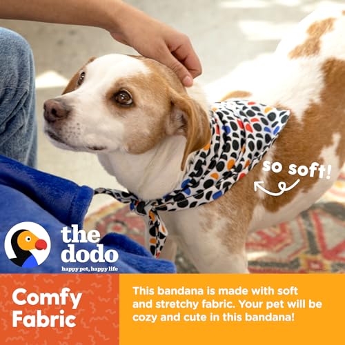 The Dodo Dog Bandana, Dodo Print; One Size Fits Most; 26 Inch Dog Bandana Triangle; Dodo Pattern Neck Kerchief for Dogs, Everyday Pet Apparel Accessories