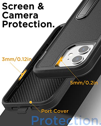 AICase for iPhone 12/iPhone 12 Pro Case with Glass Screen Protector,Heavy Duty Drop Protection Full Body Rugged Shockproof Military Protective Tough Durable Cover for iPhone 12/iPhone 12 Pro 6.1"_2