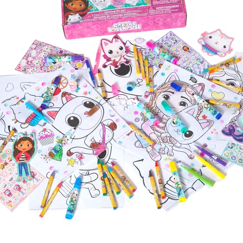Innovative Designs Gabby's Dollhouse Coloring Art Set for Kids with Stickers and Stampers, 150+ Pieces