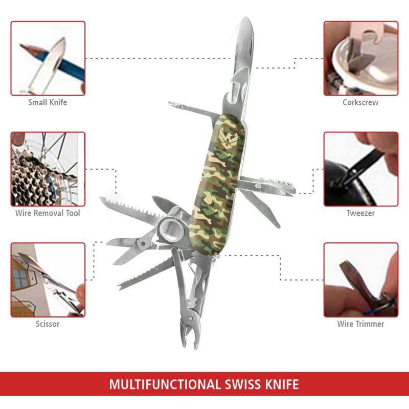 Swiss Eagle Premium Quality Classic Multi-Tool Army Knife - Packs 30 Tools Pocket knife - Multitool