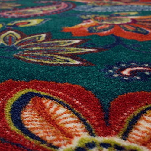 Mohawk Home New Wave Whinston Blue Floral Ornamental (2' X 5') Runner Area Rug