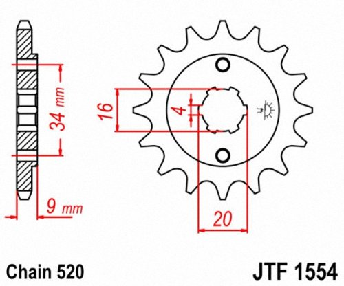 JT Sprockets JTF1554.13 13T Steel Front Sprocket