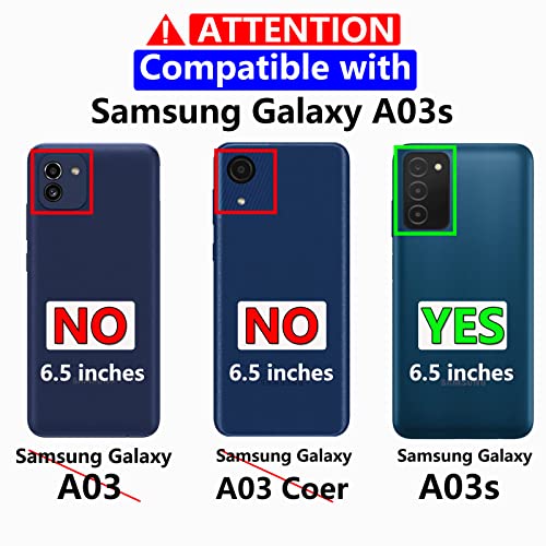 Warsia for Samsung Galaxy A03S Case,with Screen Protector [Military Grade Drop Tested] Heavy-Duty Tough Rugged Shockproof Protective Case for Samsung A03S, Black
