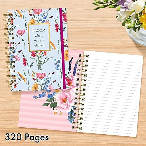 Designer Greetings, Designer Papers Flex Cover Journal with Elastic Band, Pink and Gold Bird Design - 320 Pages (6” x 8.25”) - Back-to-School Supplies, Creative Writing, Personal Notes