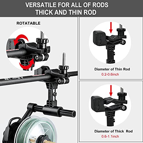 PLUSINNO Fishing Line Spooler with Unwinding Function, Fishing line Spooling Station Versatile for Both Thick & Thin Rods, Works with Spinning Reel, Cast Reel (Fishing Rod & Table Clamp Spooler)