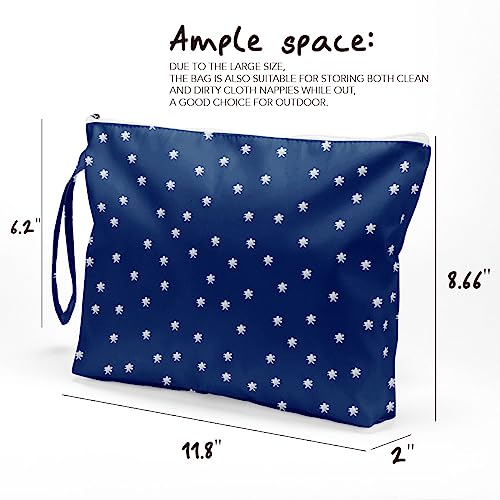 Fokongna Wet Bag, Travel Makeup Bag, Wet Dry Bag, Wet Bag for Swimsuit, Beach Pool Diapers Dirty Yoga Gym Clothes Zipper Pouch for Women Sister Friends Wet Bag Ocean Sea Shells Beach Starfish.361