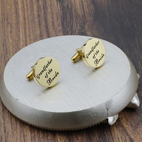 Grandfather of The Groom Grandfather of The Bride Cufflinks Set Anniversary Wedding Party Gift Grandpa Gift (Grandfather bride Cuff RG)