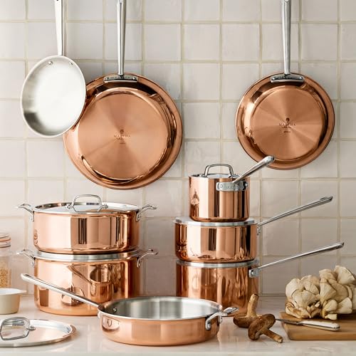 Martha Stewart Martha 3.5-Quart Stainless Steel Straight Sided Saute Pan w/Lid - Copper Exterior/Satin Interior