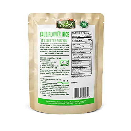 Nature's Earthly Choice Cauliflower Rice - 6 Pouches (6 x 8.5 ounces)