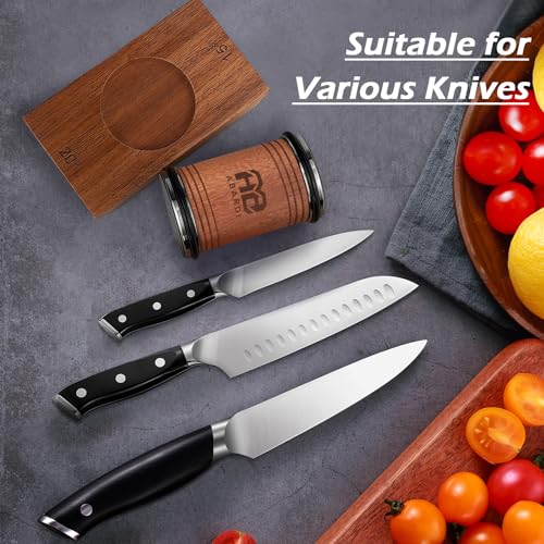 Abardi Rolling Knife Sharpener for Straight Edge, Knife Sharpener with Industry Diamonds for Steel of Any Hardness, Knife Sharpener Kit with 15 & 20 Degree Magnetic Angle for Kitchen Knives