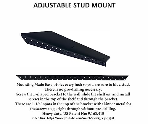 Joel's Antiques 18 Inch Wooden Floating Shelves for Wall - 18x8x2 in - Made of Natural Wood - Short Heavy Duty Rustic Wall Shelves for Bedroom - Perfect for Living Room, Kitchen - Black