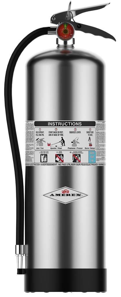 Amerex B240 Stored Pressure Water Fire Extinguisher, 2.5 Gallon for Class A Fires