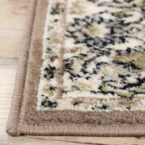 SUPERIOR Elegant Lille Collection Area Rug, 8mm Pile Height with Jute Backing, Beautiful Chic Bordered Rug Design, Anti-Static, Water-Repellent Rugs - 8ft x 10ft , Grey